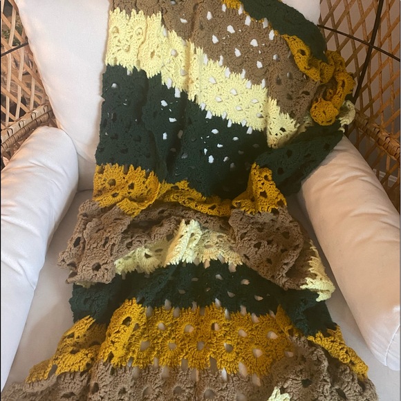 Handmade Afghan grandma crochet knit blanket throw fall - Picture 5 of 10
